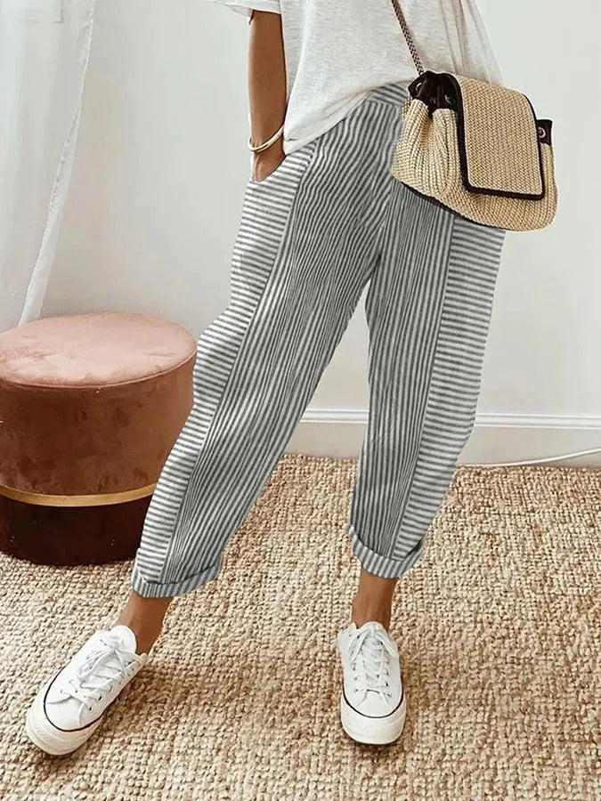 Lundy | Pantalon rayé confortable