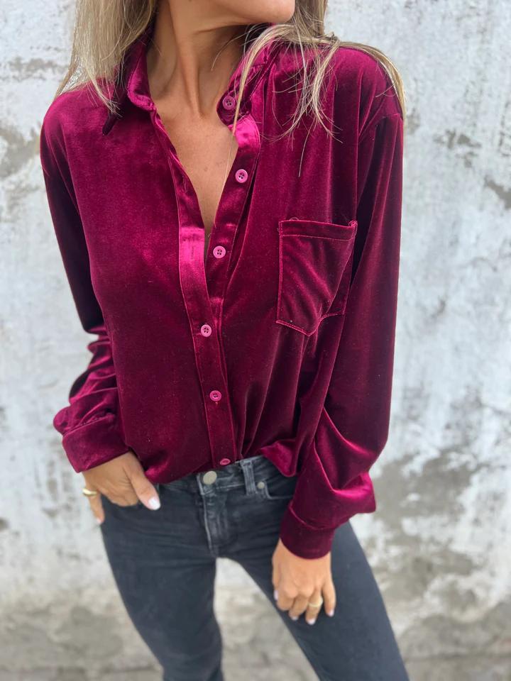 Estelle | Chemisier boutonné en velours