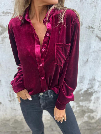 Estelle | Chemisier boutonné en velours
