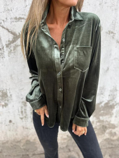Estelle | Chemisier boutonné en velours