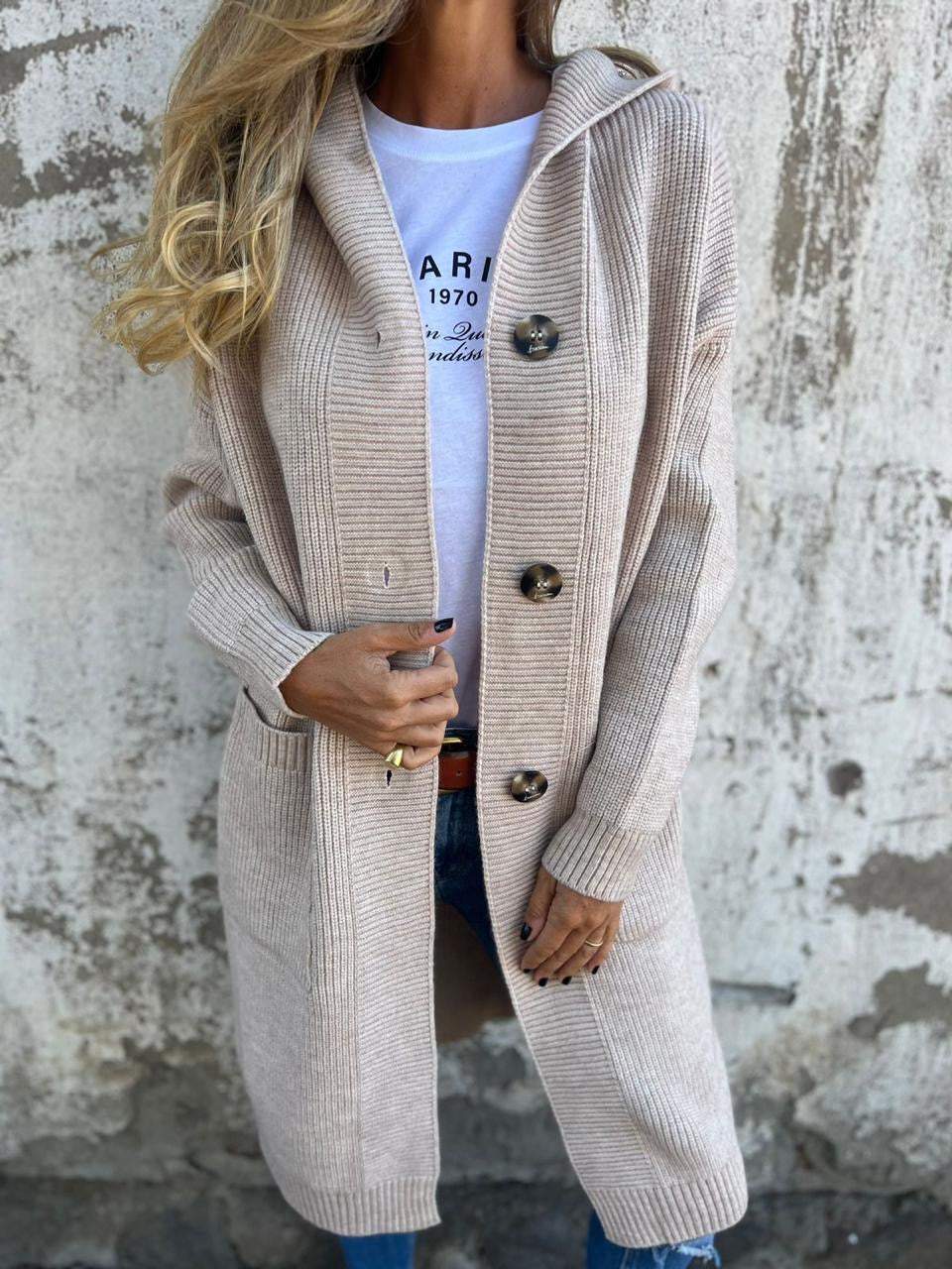 Gallia | Élégant cardigan long en maille