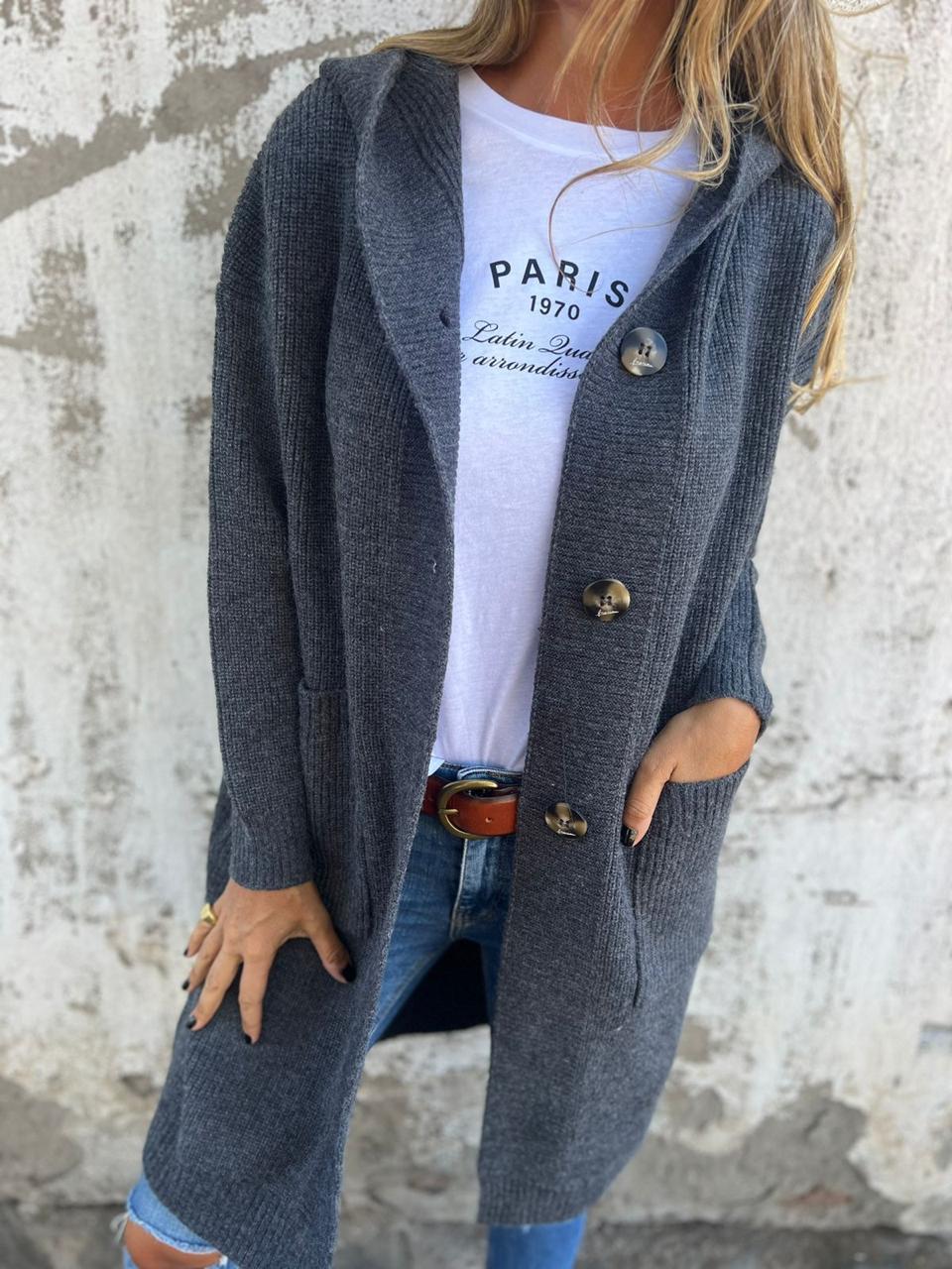 Gallia | Élégant cardigan long en maille