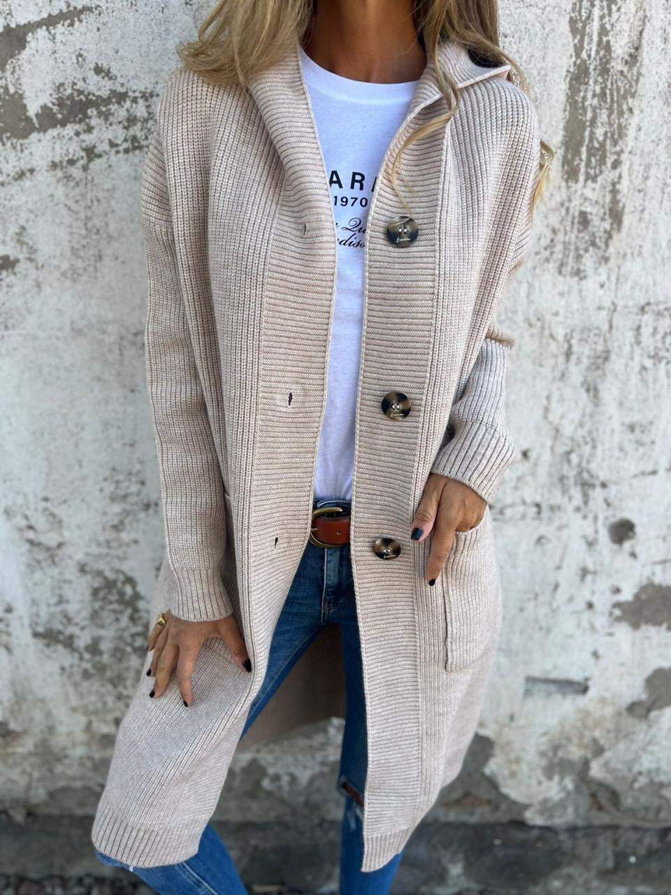 Gallia | Élégant cardigan long en maille