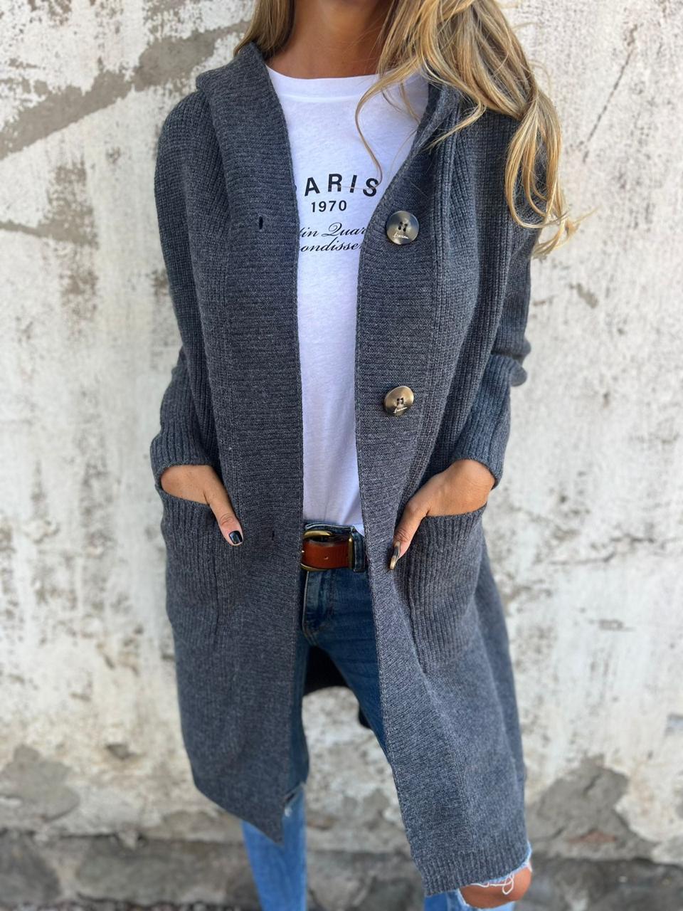 Gallia | Élégant cardigan long en maille