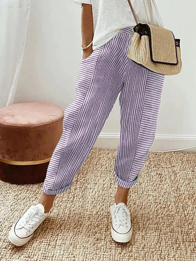 Lundy | Pantalon rayé confortable
