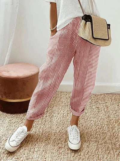 Lundy | Pantalon rayé confortable