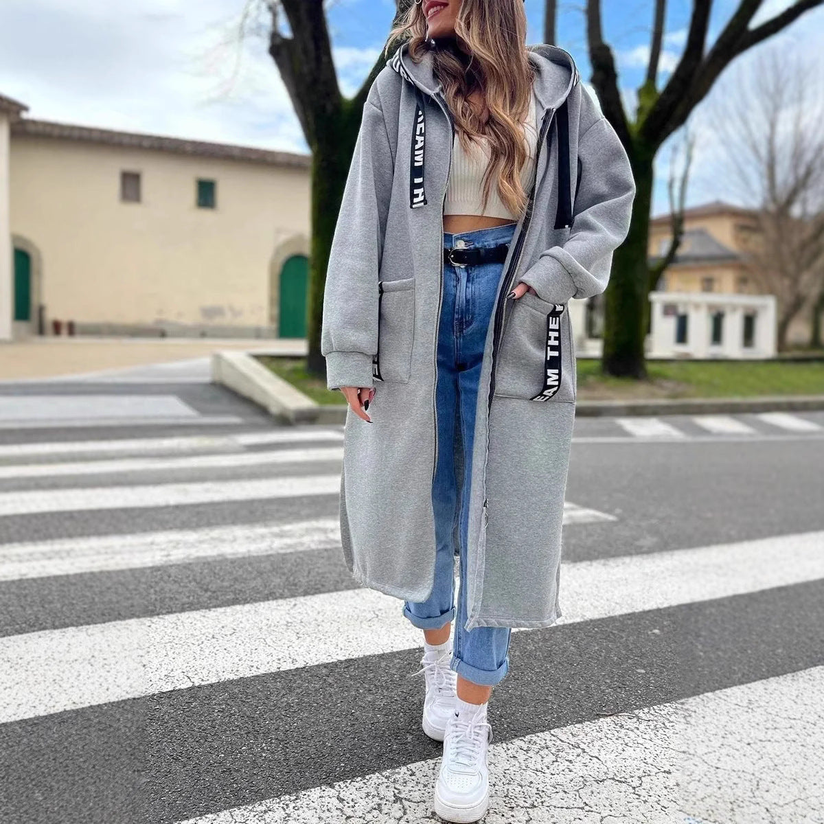 Marie | Pull long avec capuche