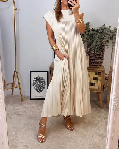 Aline | Robe plissée sans manches