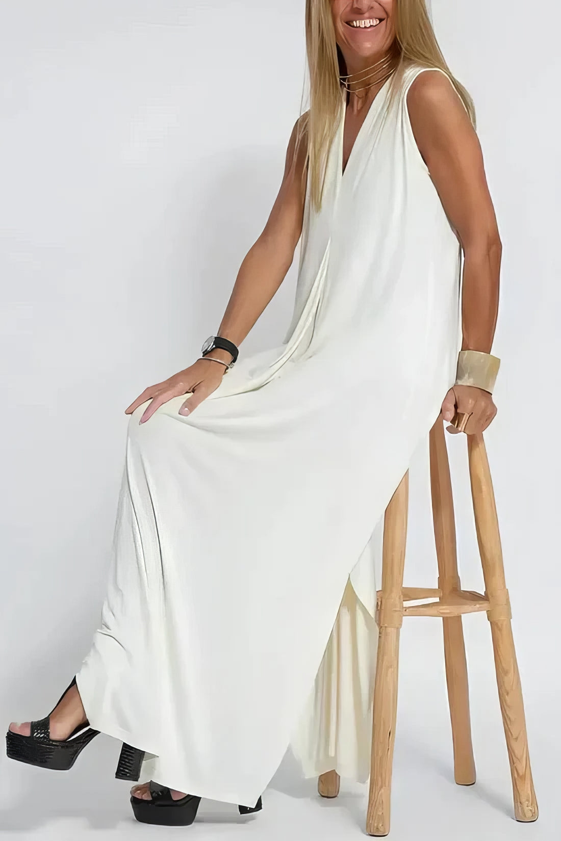 Camille | Robe longue élégante + cardigan assorti