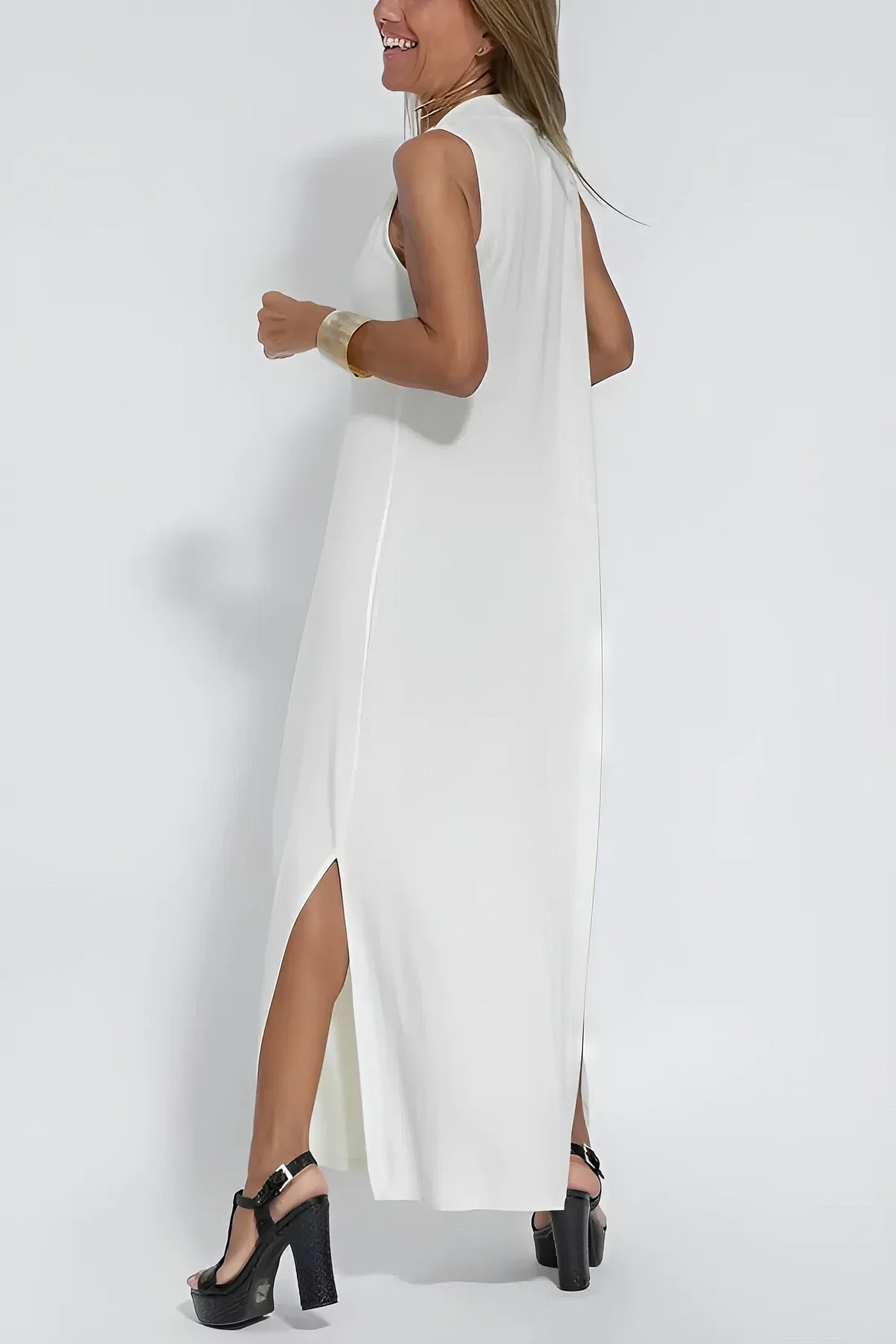 Camille | Robe longue élégante + cardigan assorti