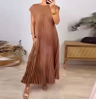 Aline | Robe plissée sans manches