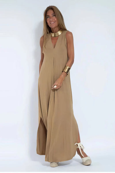 Camille | Robe longue élégante + cardigan assorti