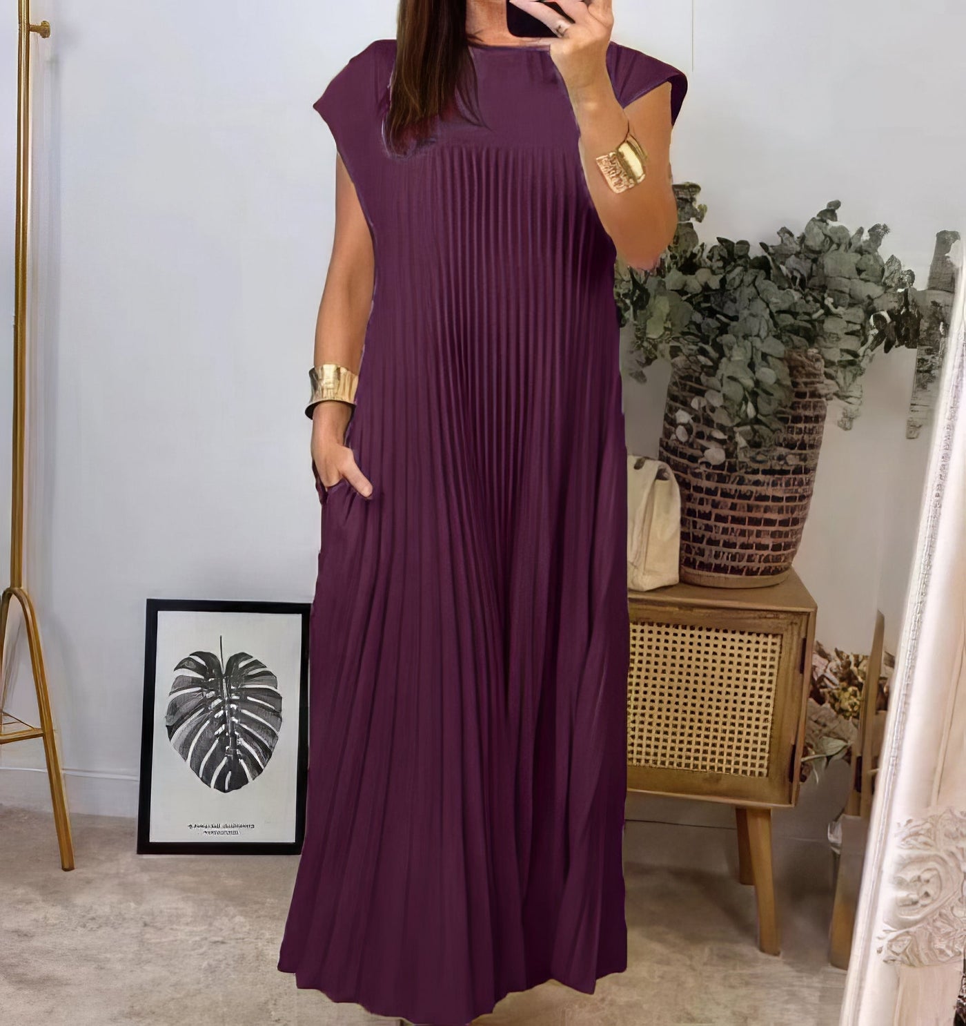 Aline | Robe plissée sans manches