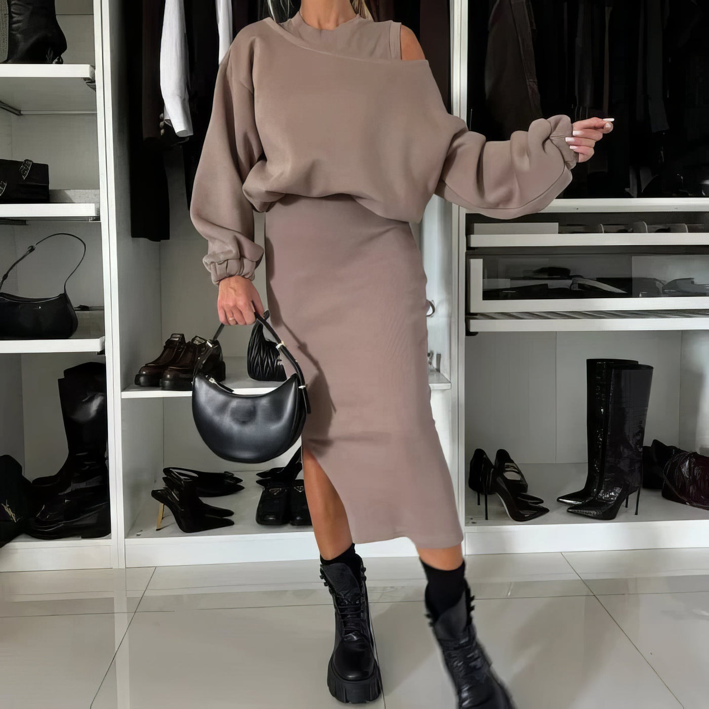 Céleste | Ensemble Sweatshirt sans manches et robe