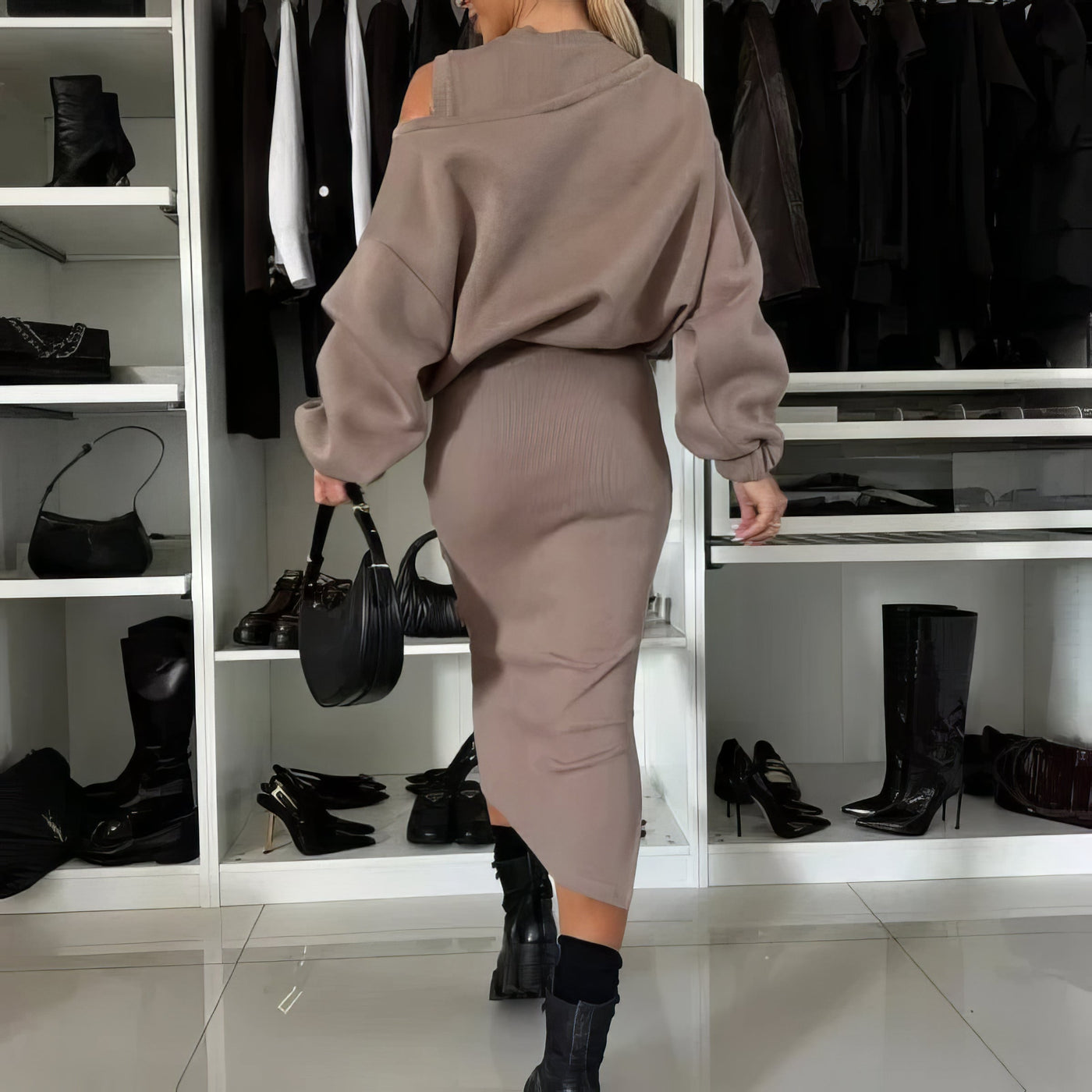 Céleste | Ensemble Sweatshirt sans manches et robe