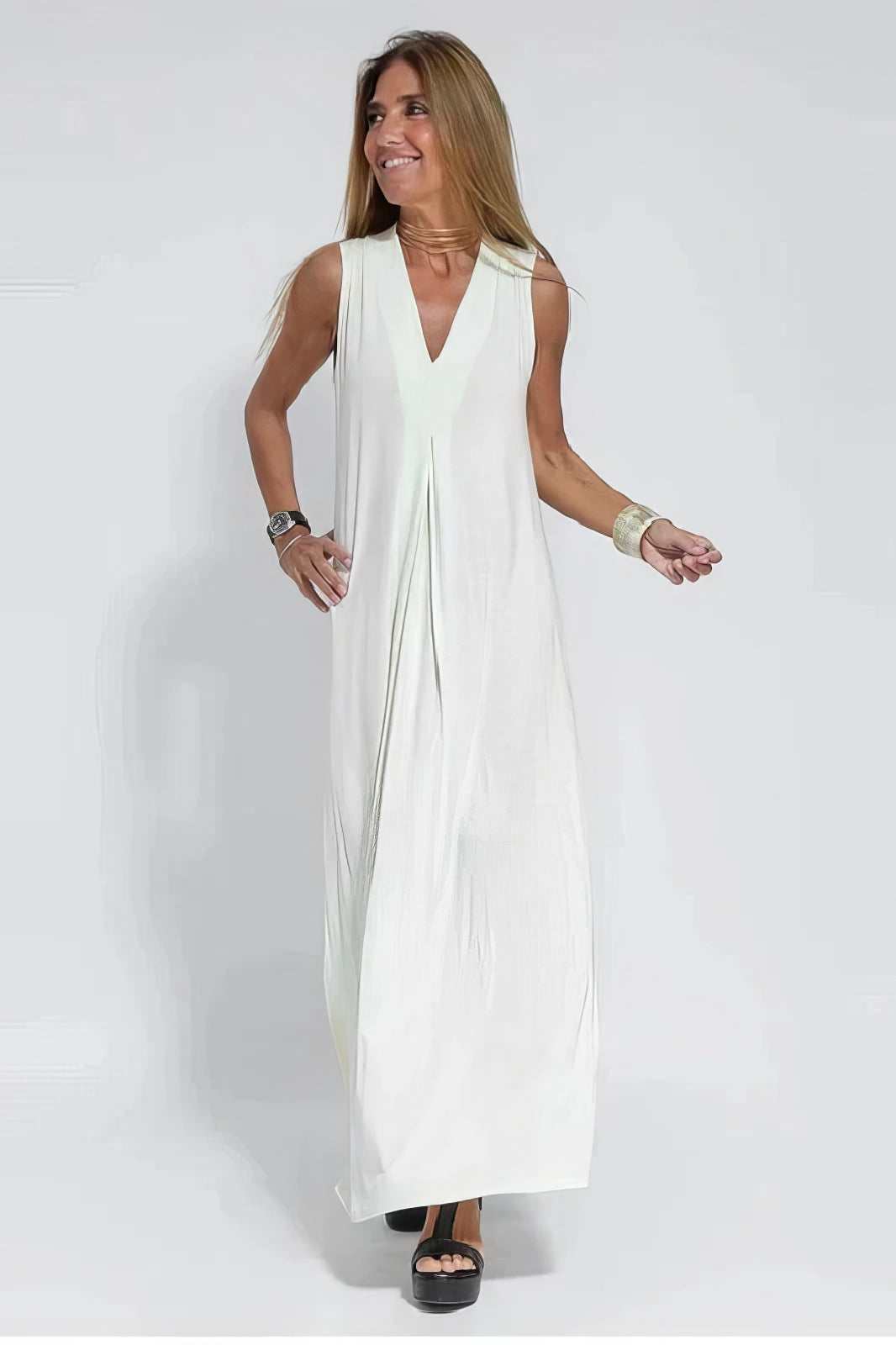 Camille | Robe longue élégante + cardigan assorti