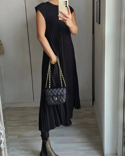 Aline | Robe plissée sans manches